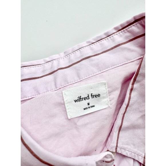 Aritzia WILFRED FREE Bailey Lilac Pink Striped Poplin Button-Up Shirt, Size M - Picture 11 of 13